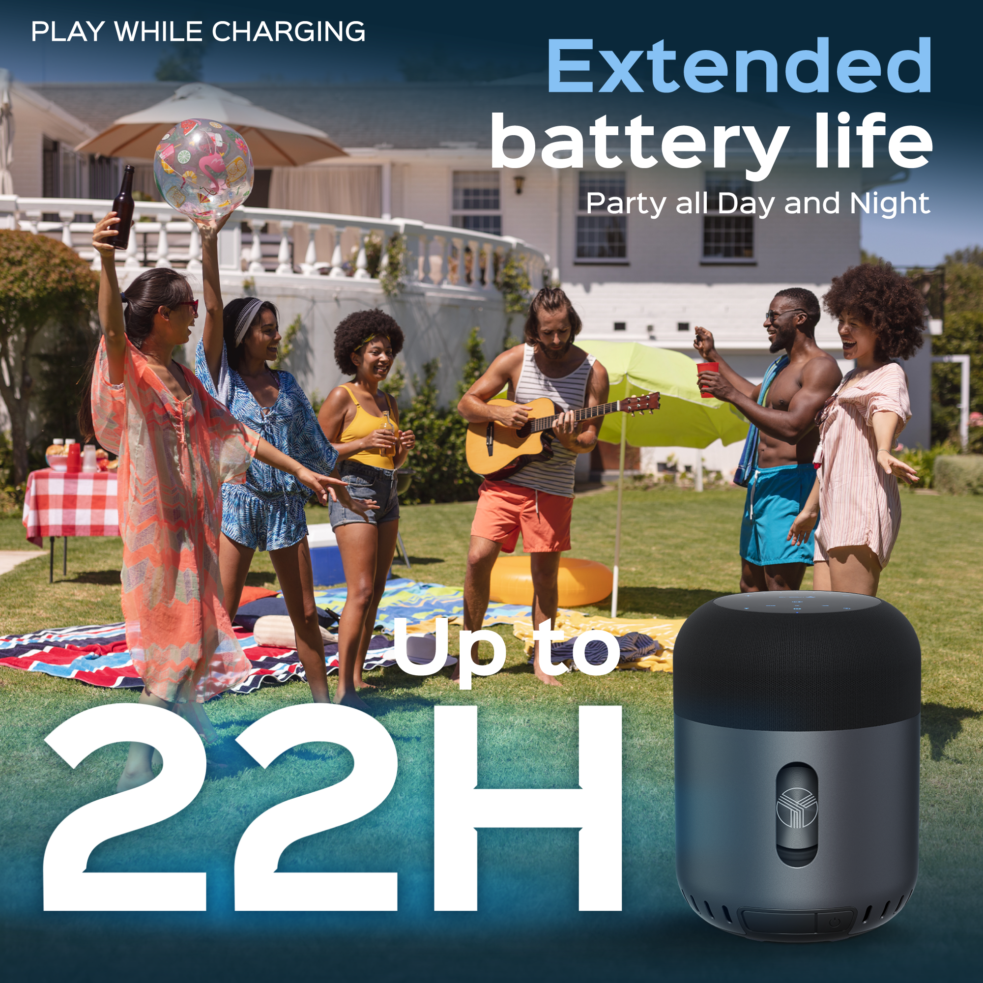 TREBLAB HD-360 Pro Premium Wireless Speaker with 5 Active Drivers and 8 Passive Radiators