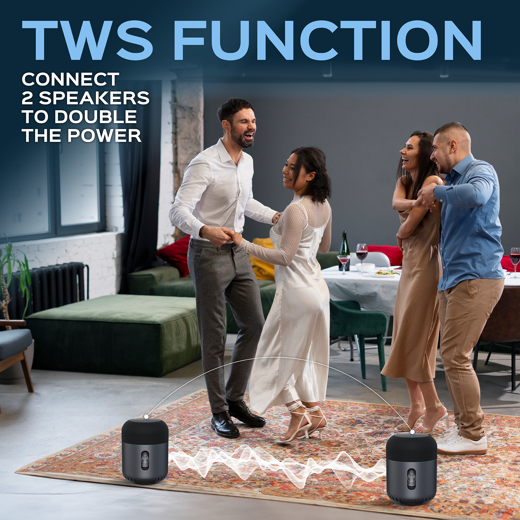 TREBLAB HD-360 Pro Premium Wireless Speaker with 5 Active Drivers and 8 Passive Radiators