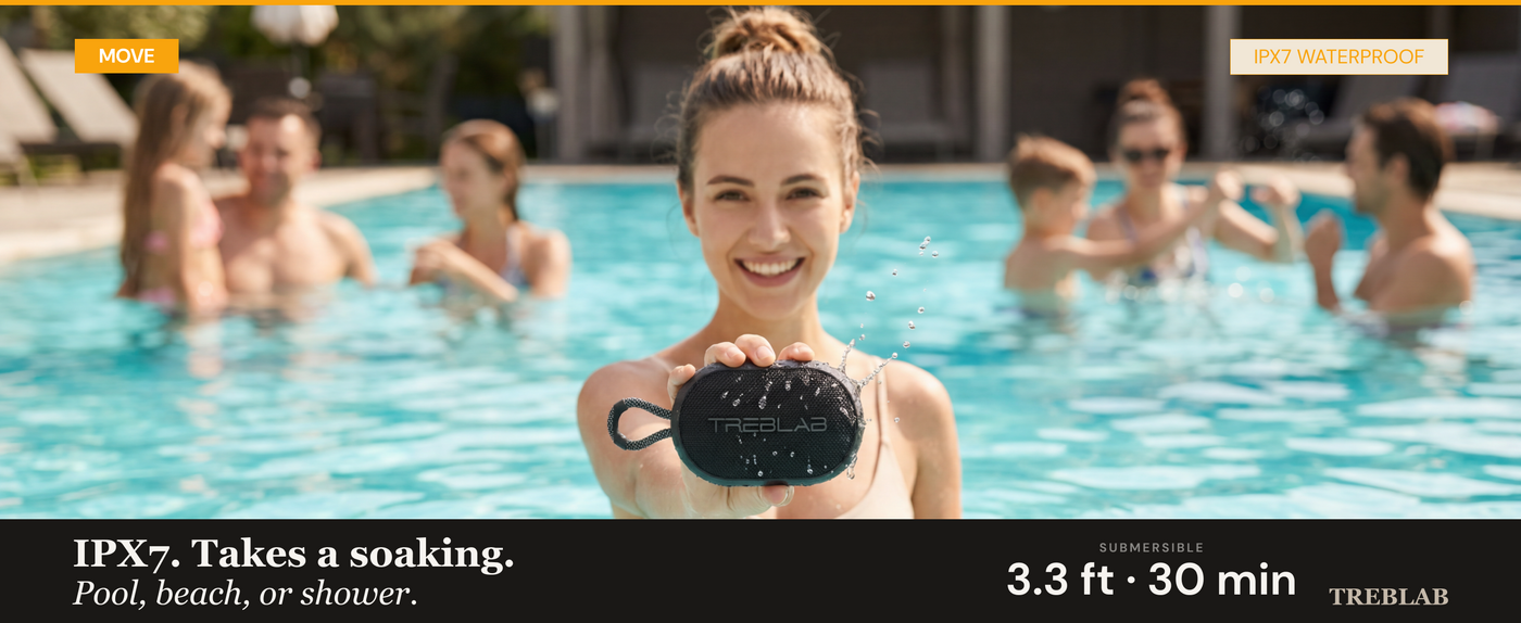TREBLAB HD-Go Small Wireless Speaker with Clip — A+ 4