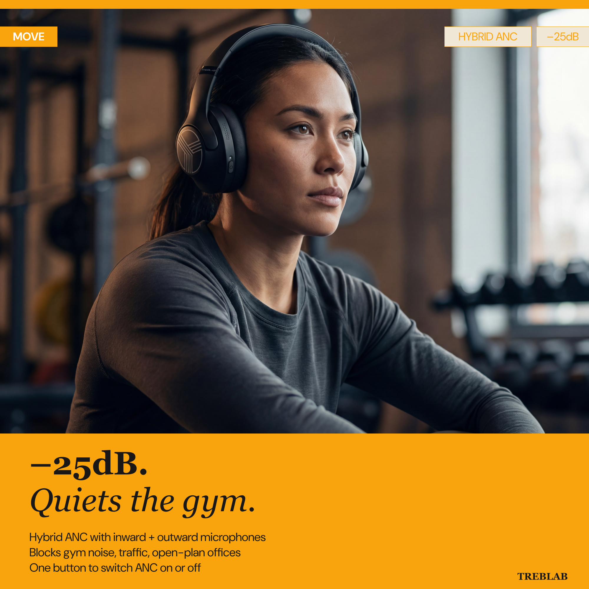 TREBLAB Z2 Active Noise Cancelling Headphones