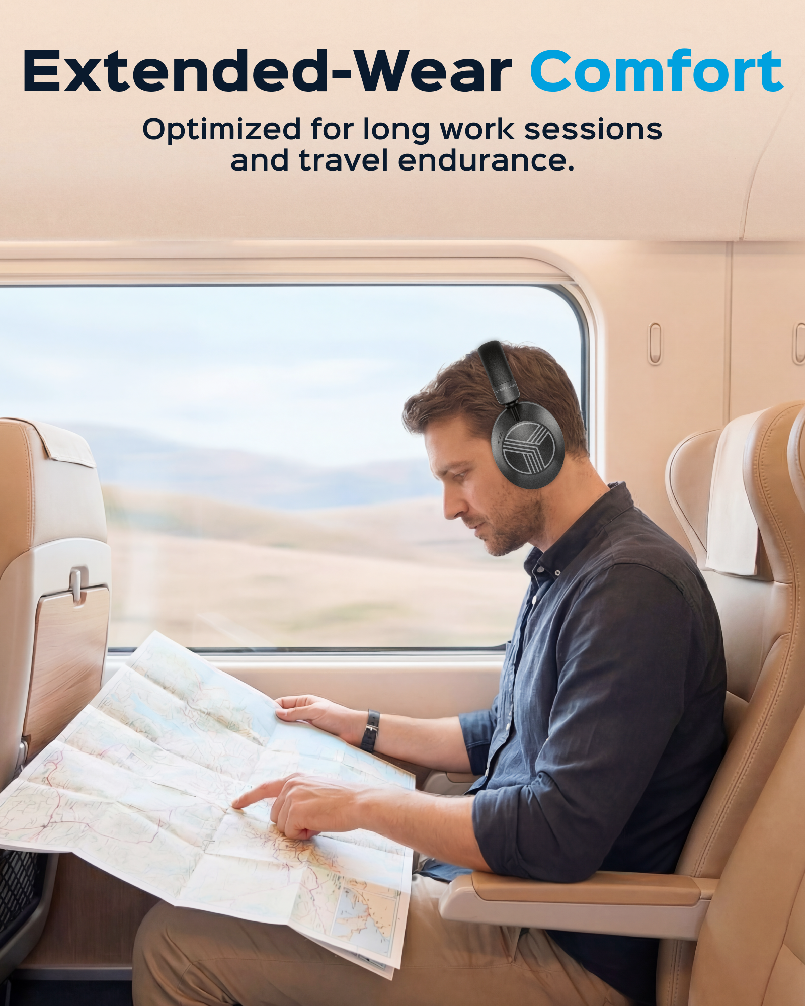 TREBLAB Z7 Pro Hybrid Active Noise Cancelling Headphones