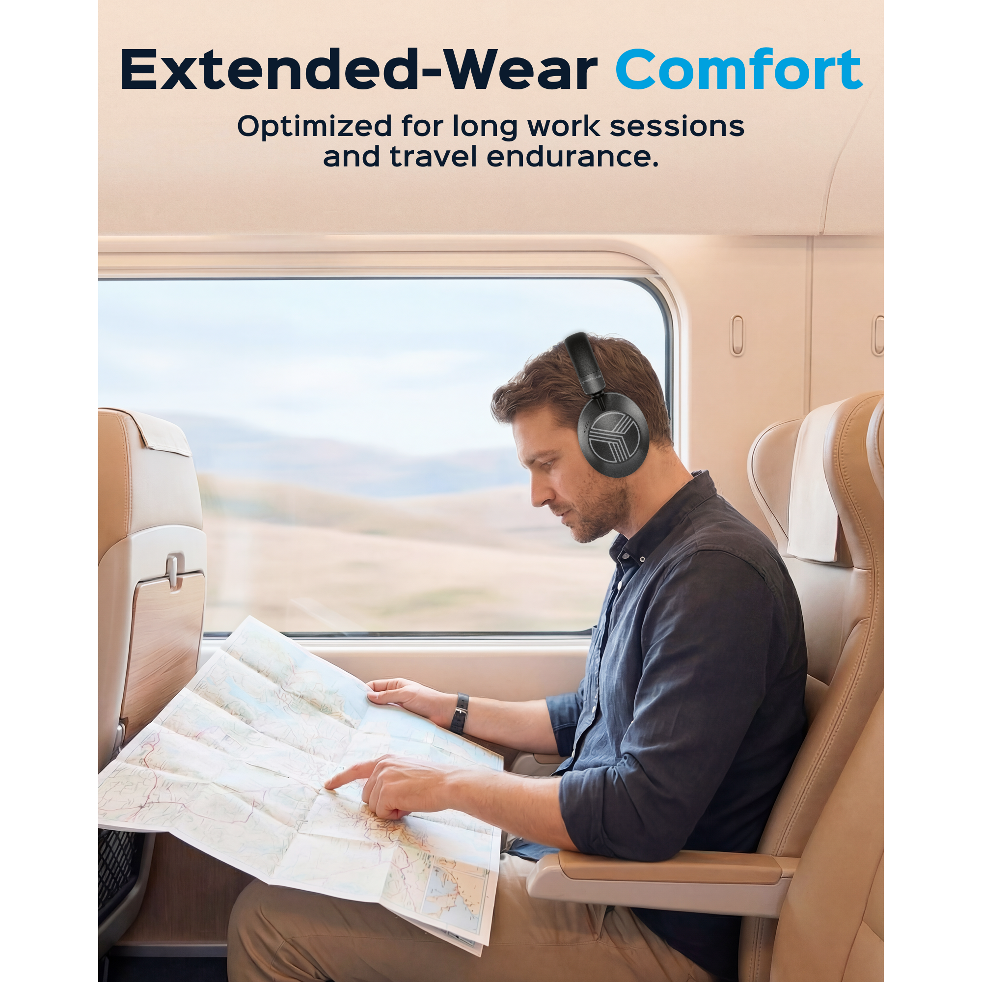 TREBLAB Z7 Pro Hybrid Active Noise Cancelling Headphones