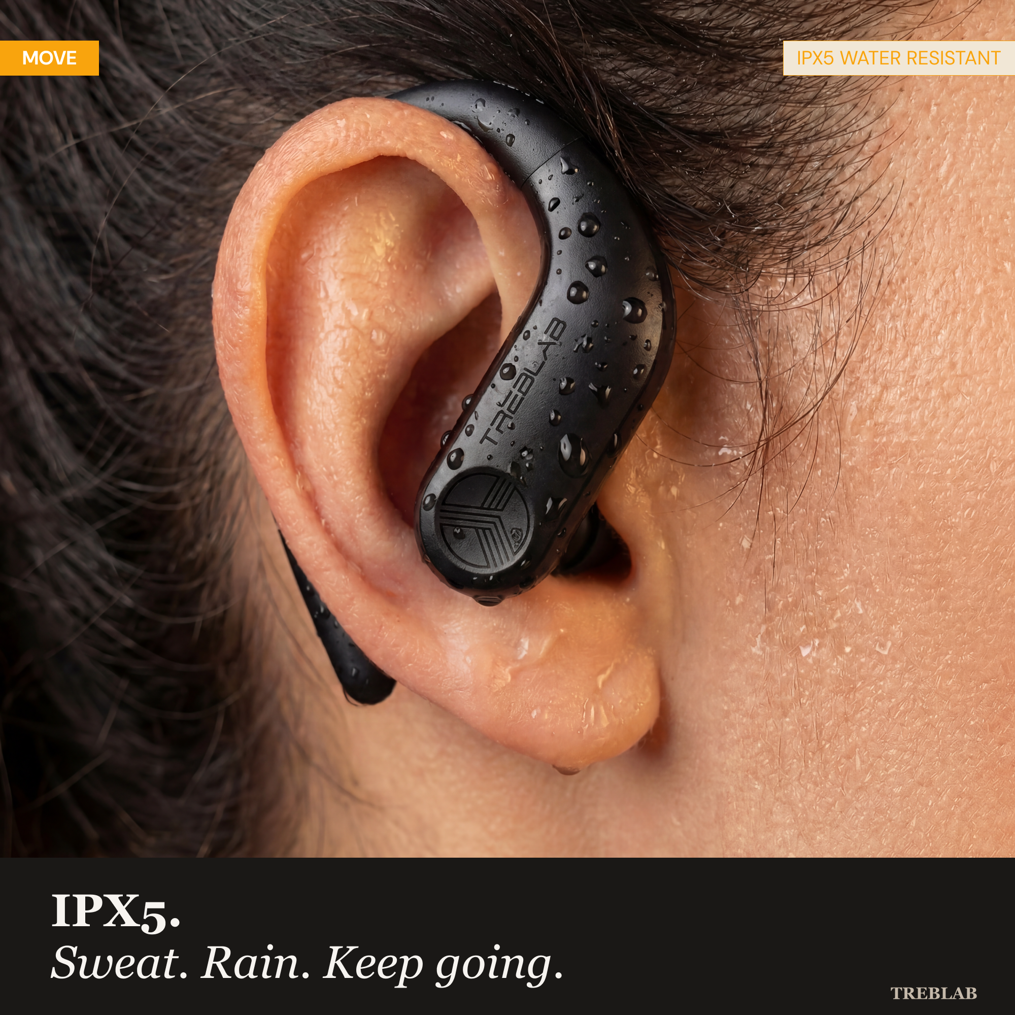 TREBLAB X3 Pro Wireless Earbuds with Earhooks