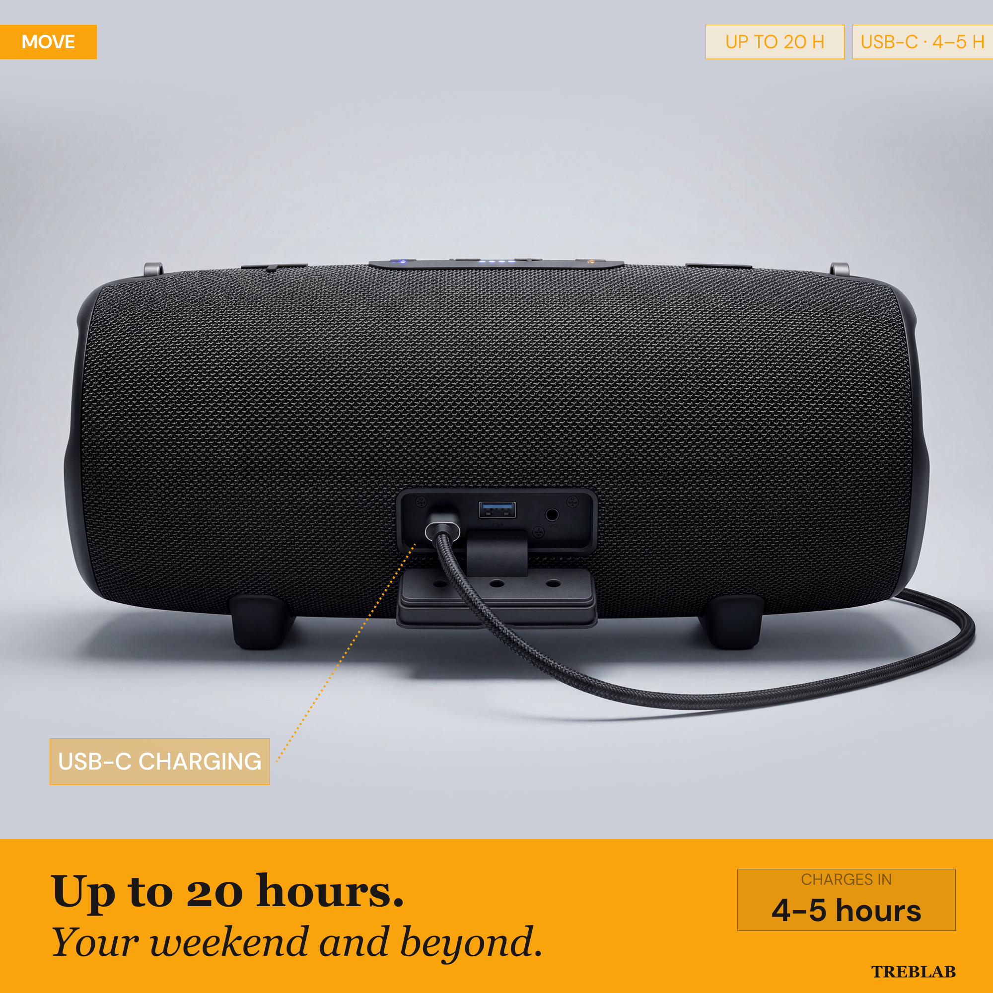 TREBLAB HD-Max Big and Loud Portable Speaker