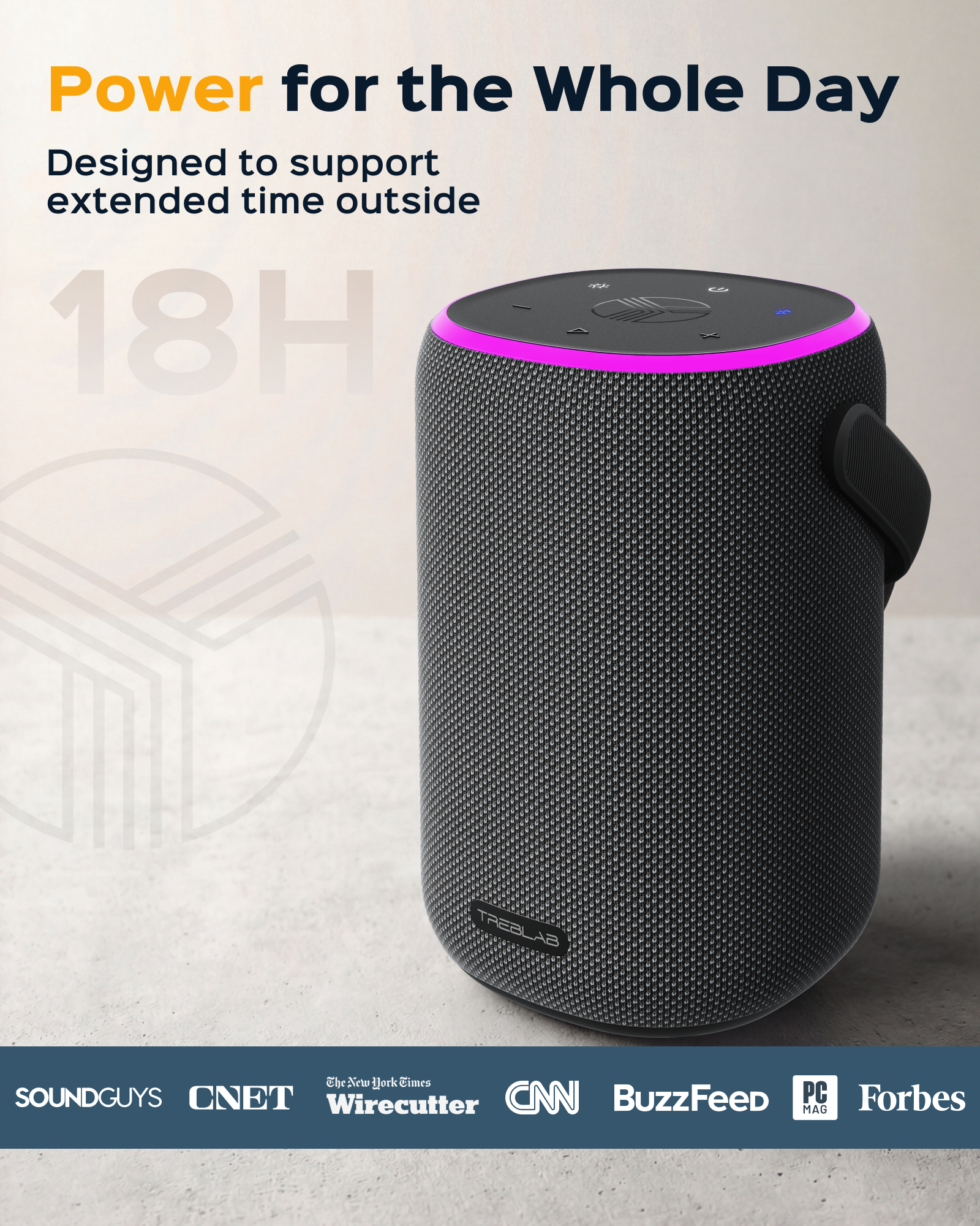 TREBLAB HD-Energy Pro Wireless Speaker with Handle