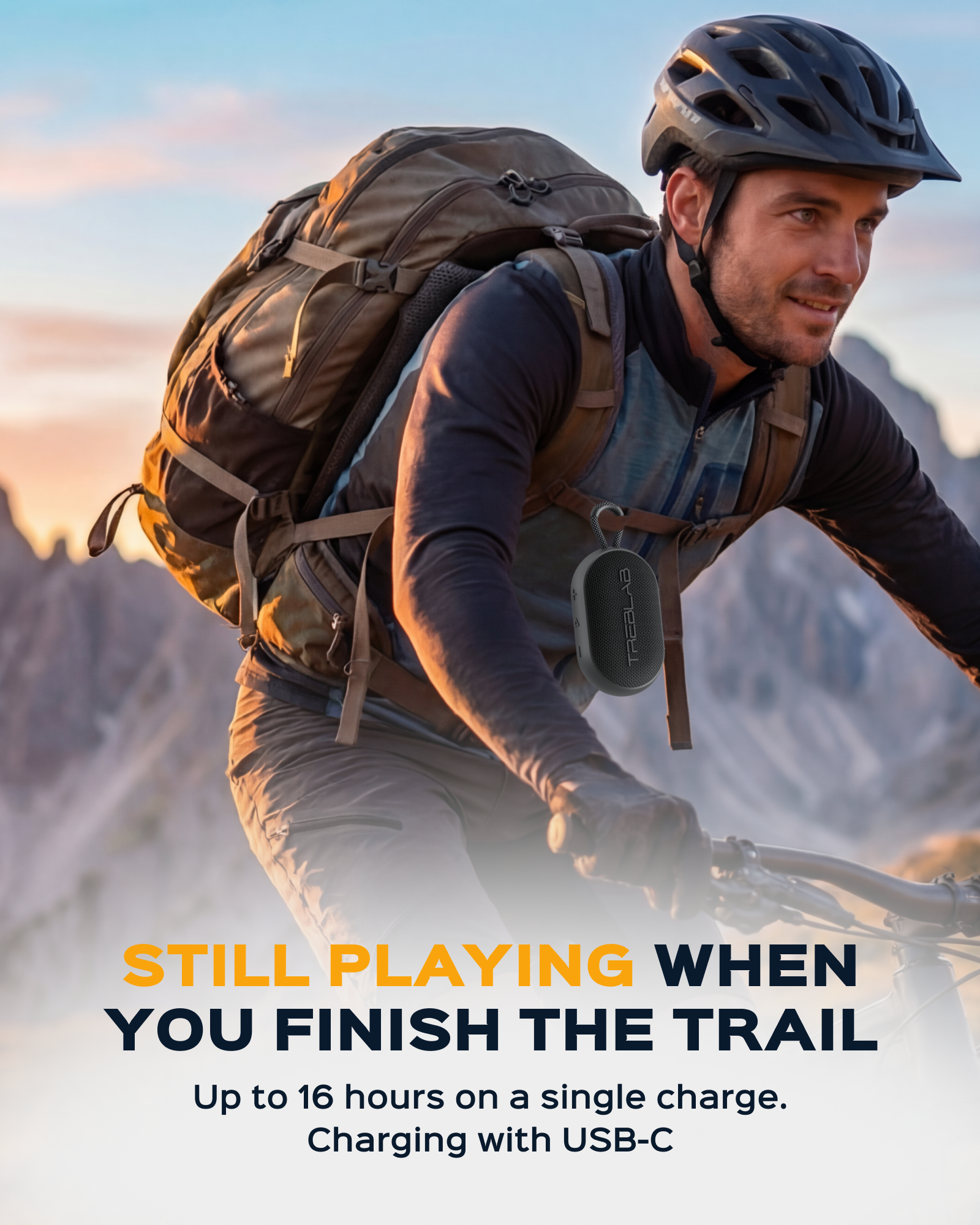 TREBLAB HD-Go Small Wireless Speaker with Clip