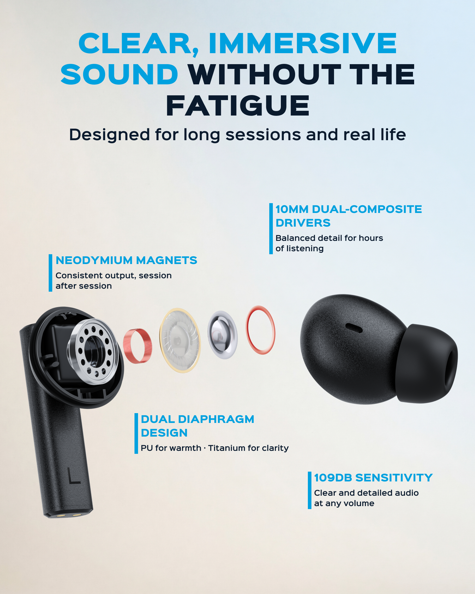 TREBLAB X8 Noise Cancelling Wireless Earbuds