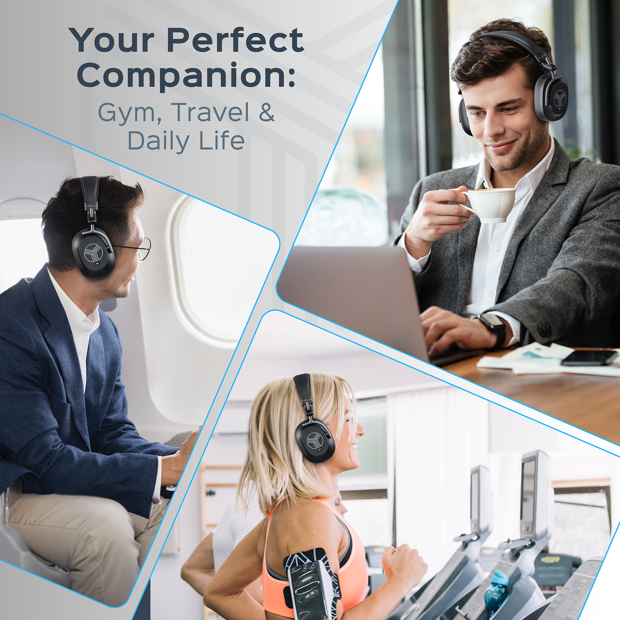 TREBLAB U5 Hybrid Active Noise Cancelling Headphones
