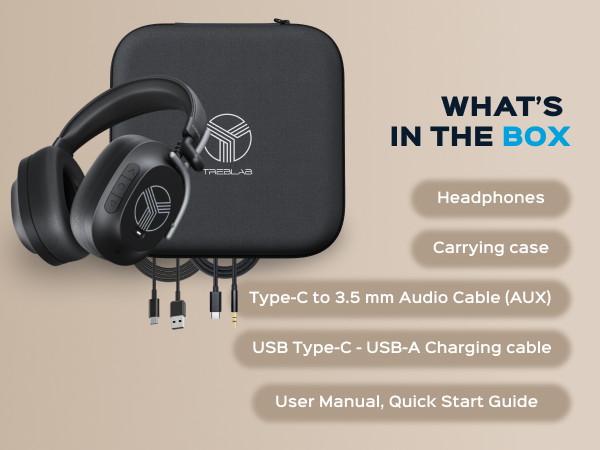 TREBLAB U5 Hybrid Active Noise Cancelling Headphones — A+ 6 mobile