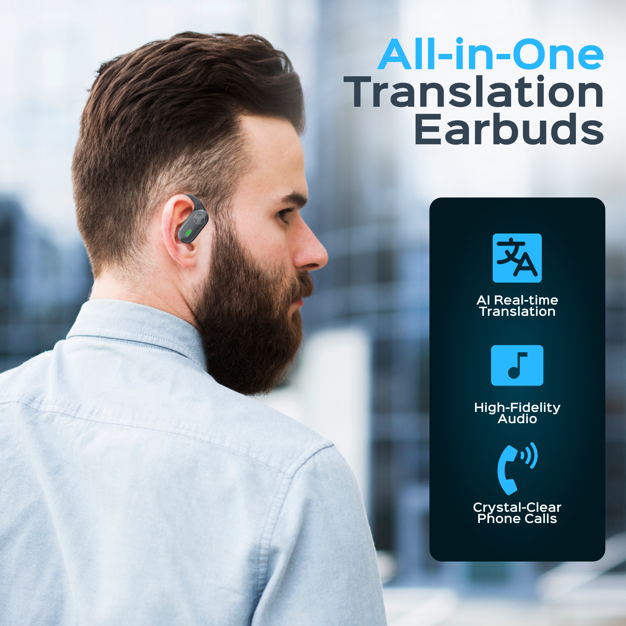 TREBLAB X-Smart AI Wireless Bluetooth Translation Earbuds