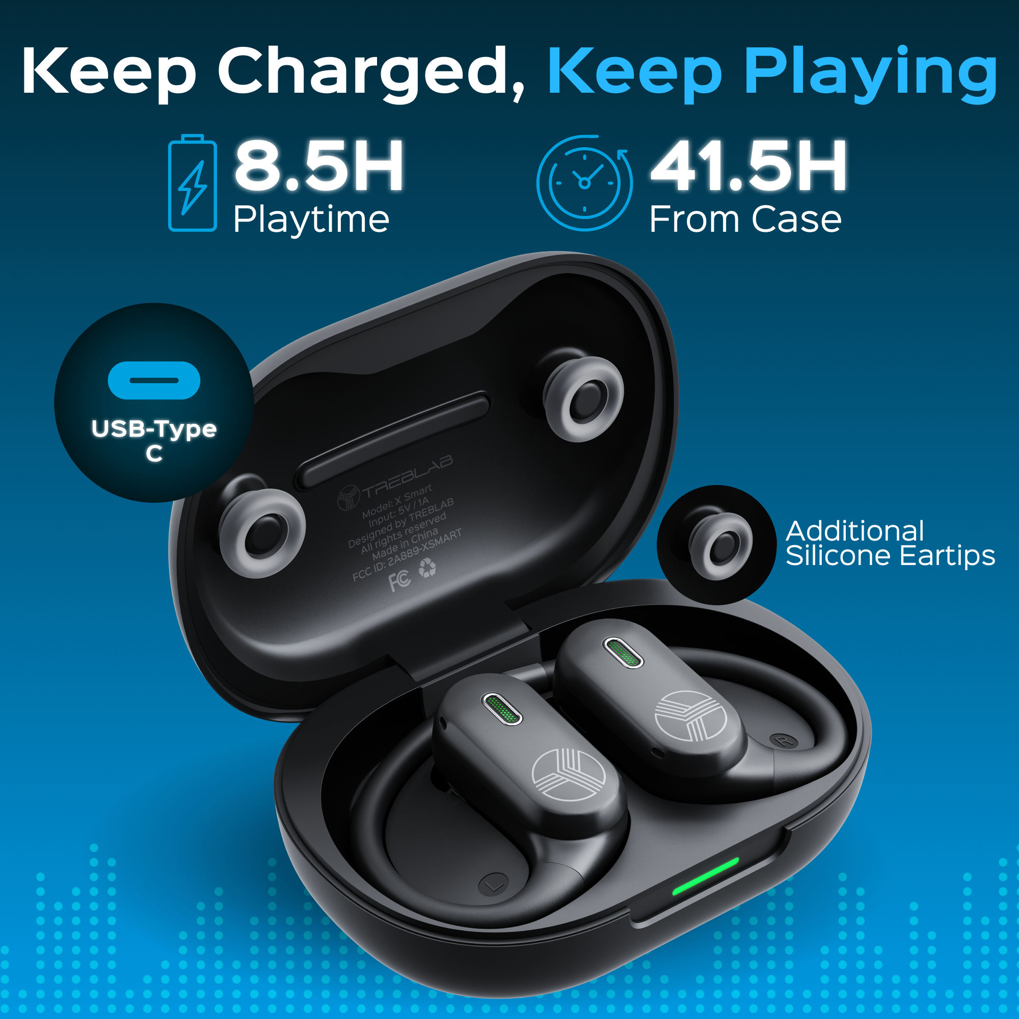TREBLAB X-Smart AI Wireless Bluetooth Translation Earbuds