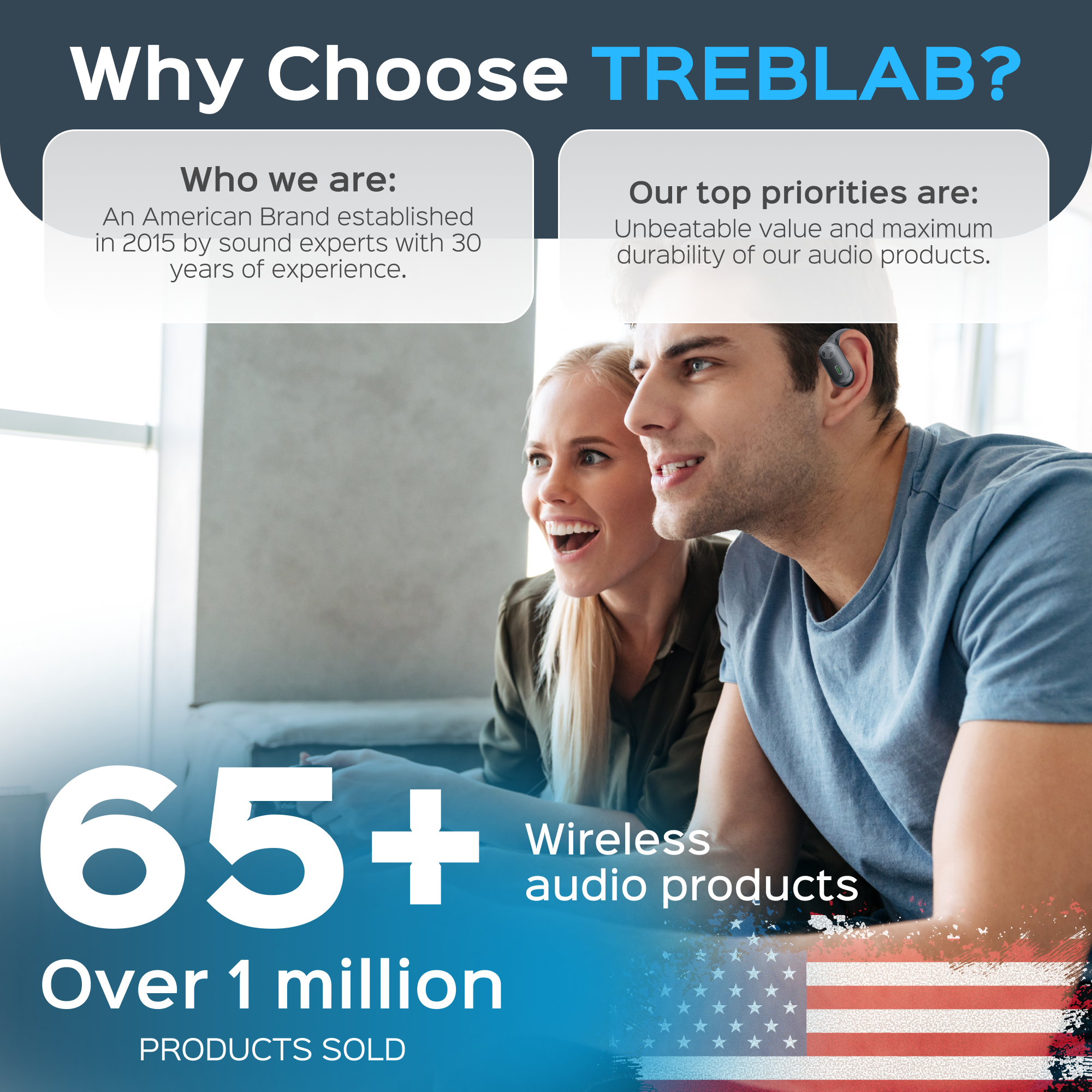 TREBLAB X-Smart AI Wireless Bluetooth Translation Earbuds