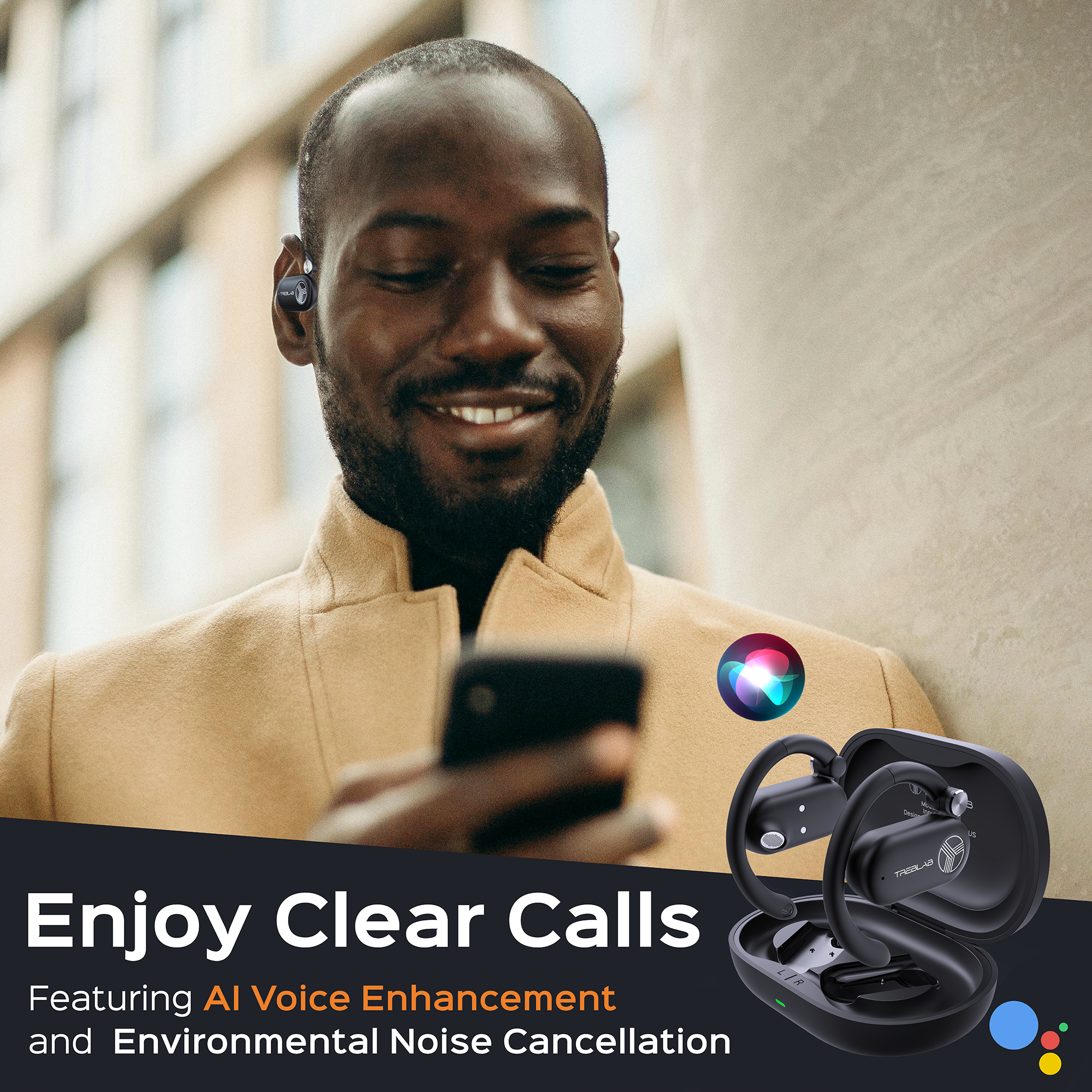 TREBLAB X-Open Open Ear Wireless Earbuds