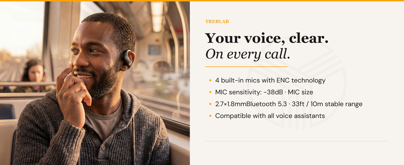TREBLAB X3 Pro Wireless Earbuds with Earhooks — A+ 6