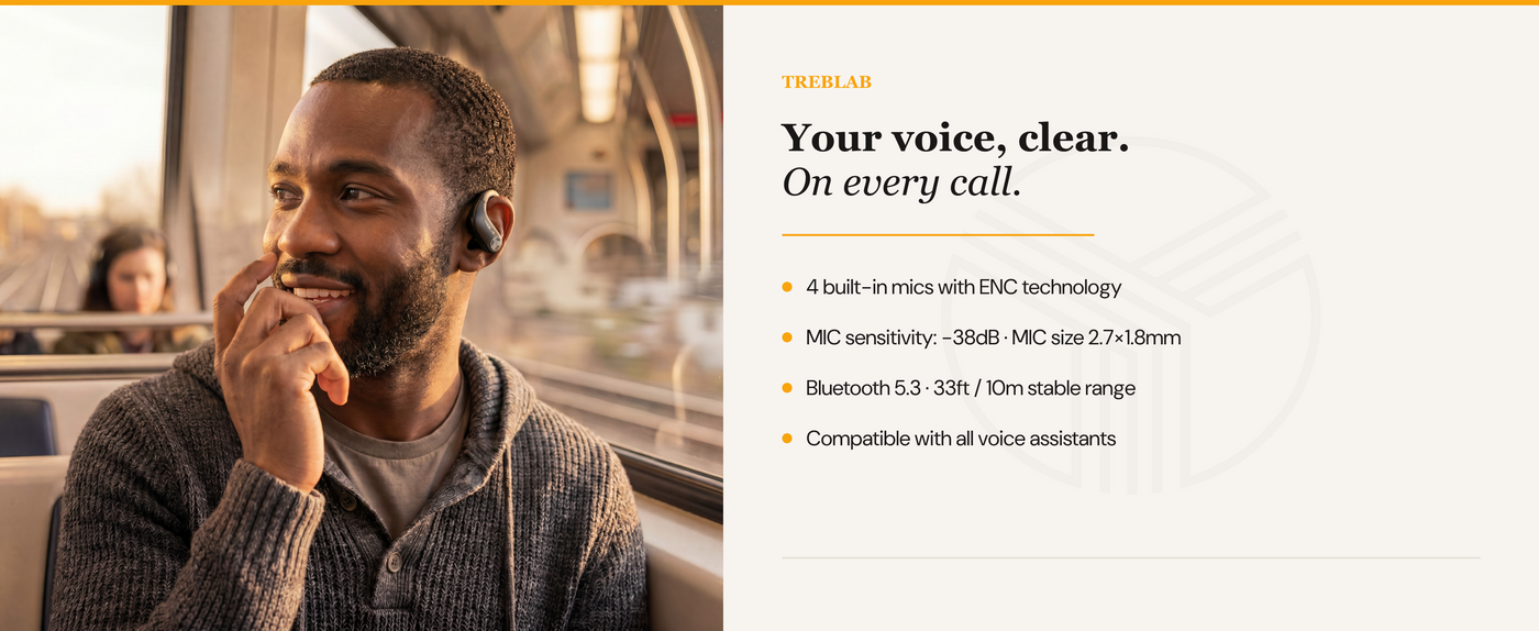 TREBLAB X3 Pro Wireless Earbuds with Earhooks — A+ 6