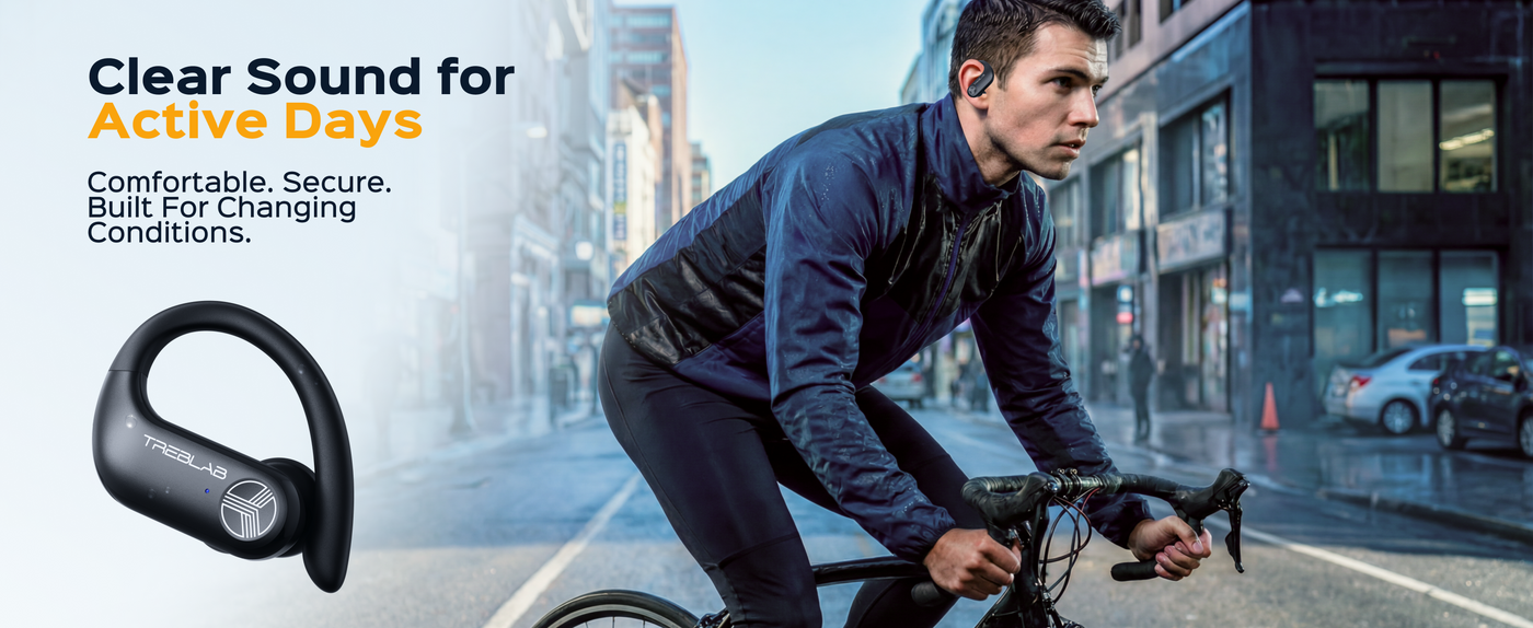 TREBLAB X3 Pro Wireless Earbuds with Earhooks — A+ 3