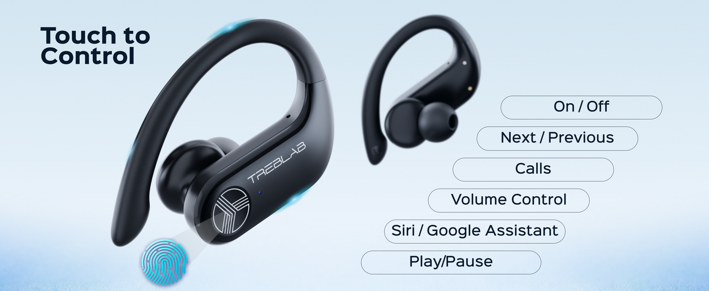 TREBLAB X3 Pro Wireless Earbuds with Earhooks — A+ 6