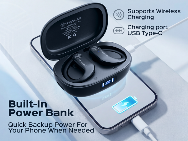 TREBLAB X3 Pro Wireless Earbuds with Earhooks — A+ 6 mobile