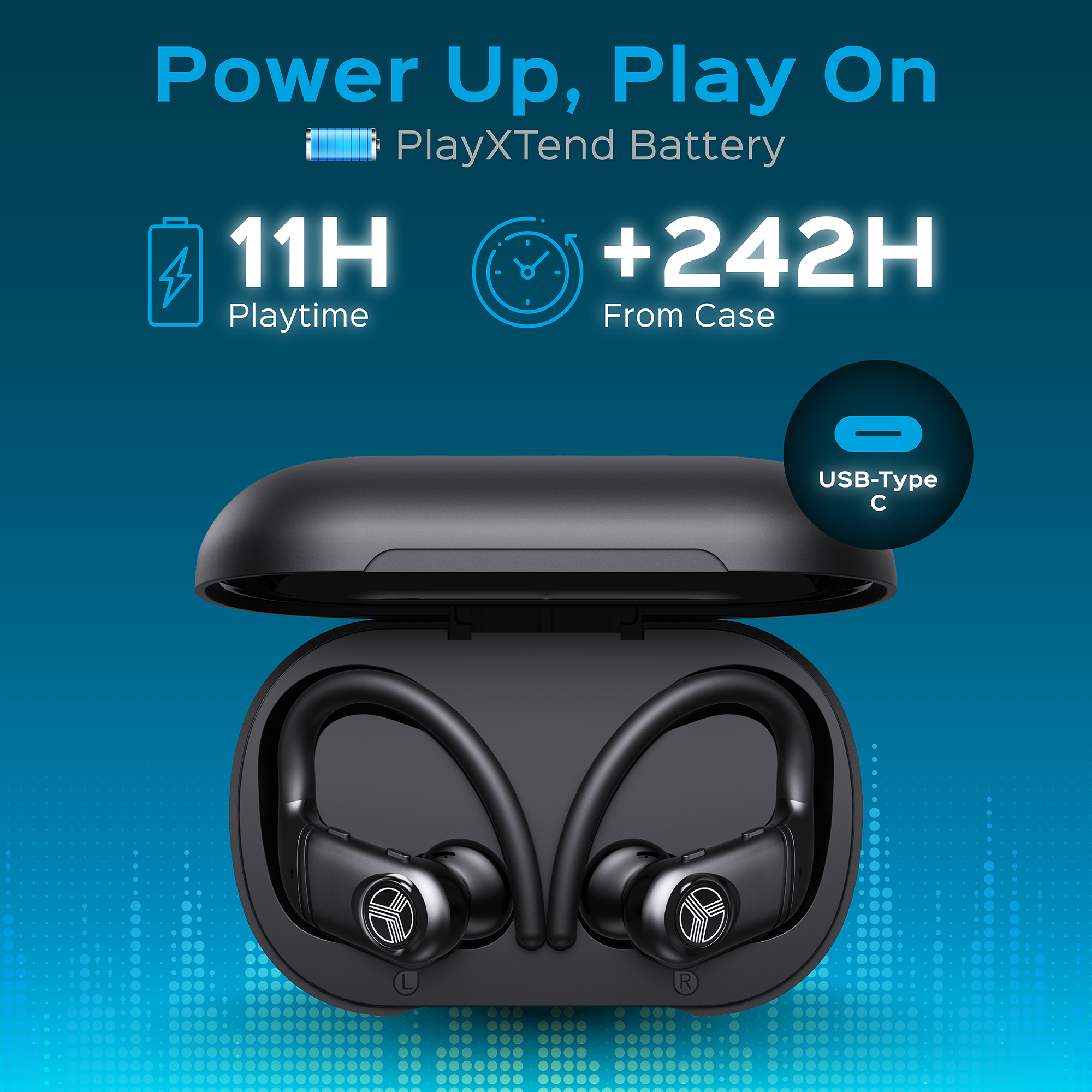 TREBLAB X4 Wireless Earbuds with Earhooks