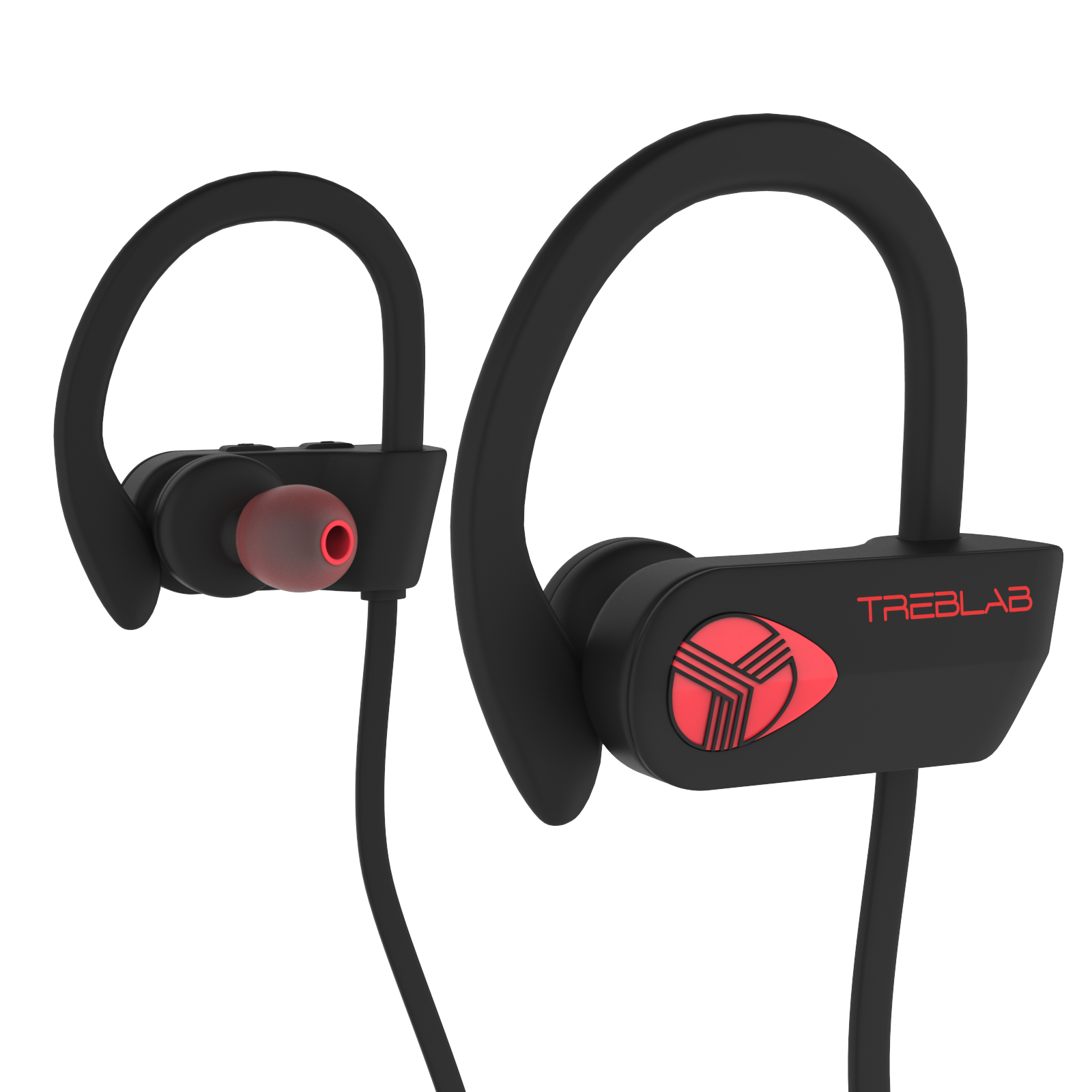 Black/Red trelab xr500 waterproof earbuds