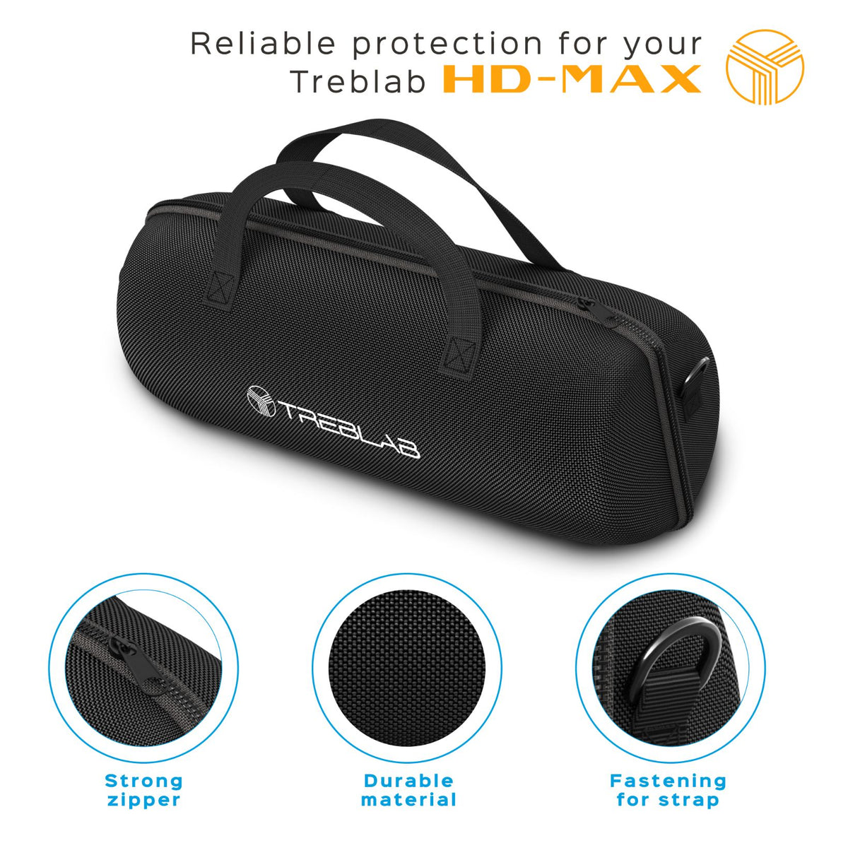 TREBLAB HD-Max - Big Loud Waterproof Outdoor Bluetooth Speaker with Deep  Bass, Type-C Connector & Carrying Strap