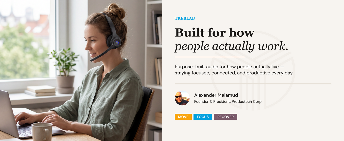 TREBLAB C7 Single Ear Conference Wireless Headset — A+ 1