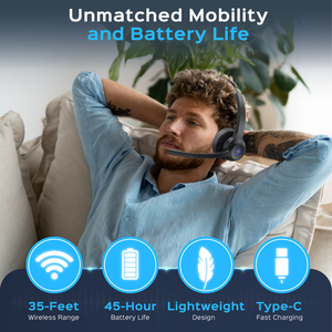 TREBLAB C7 Single Ear Conference Wireless Headset