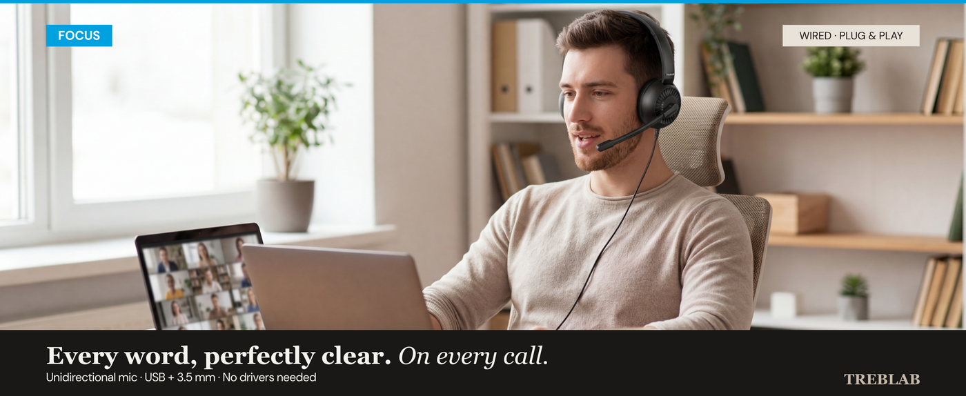 TREBLAB Wired Conference Call Headset with Microphone CW7 — A+ 2