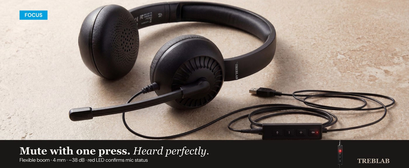 TREBLAB Wired Conference Call Headset with Microphone CW7 — A+ 3