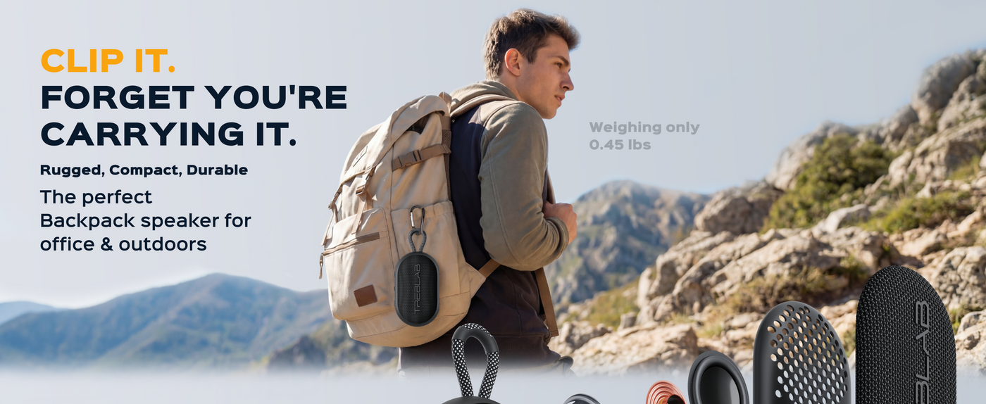 TREBLAB HD-Go Small Wireless Speaker with Clip — A+ 3