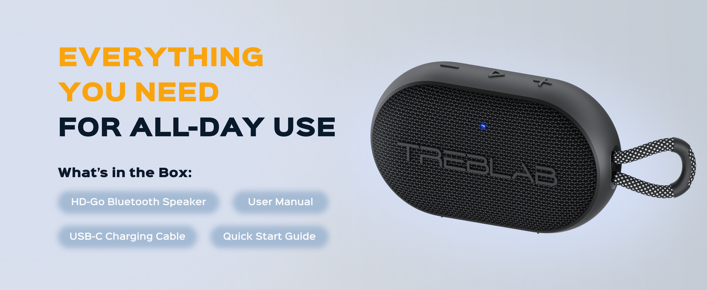 TREBLAB HD-Go Small Wireless Speaker with Clip — A+ 5