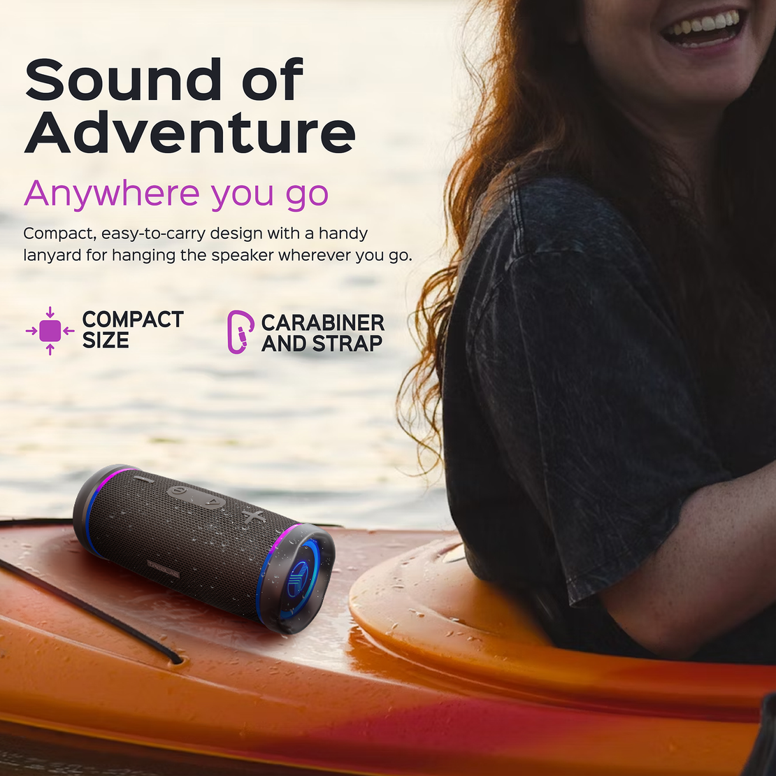 TREBLAB HD77 Bluetooth Speaker - 30W 360° Sound, 20H Battery, IPX7 Waterproof, TWS Pairing, Outdoor Portable