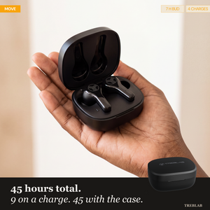 TREBLAB WX8 - True Wireless Earbuds with Pure Sound, Soft Silicone Ear Buds | IPX7 Waterproof, 45H Play, Wireless Charging, Noise Reduction Touch Control, In-Ear Bluetooth Headphones for Sports Running