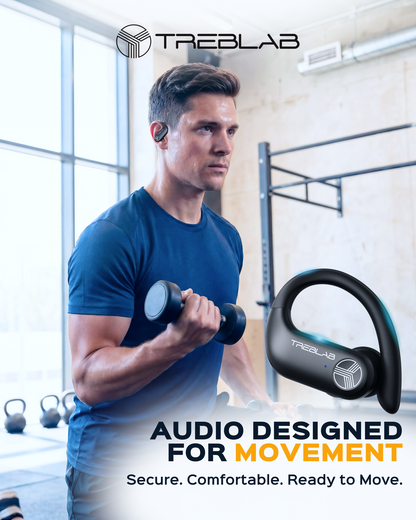 TREBLAB X3 Pro Wireless Earbuds with Earhooks