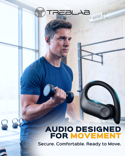 TREBLAB X3 Pro Wireless Earbuds with Earhooks