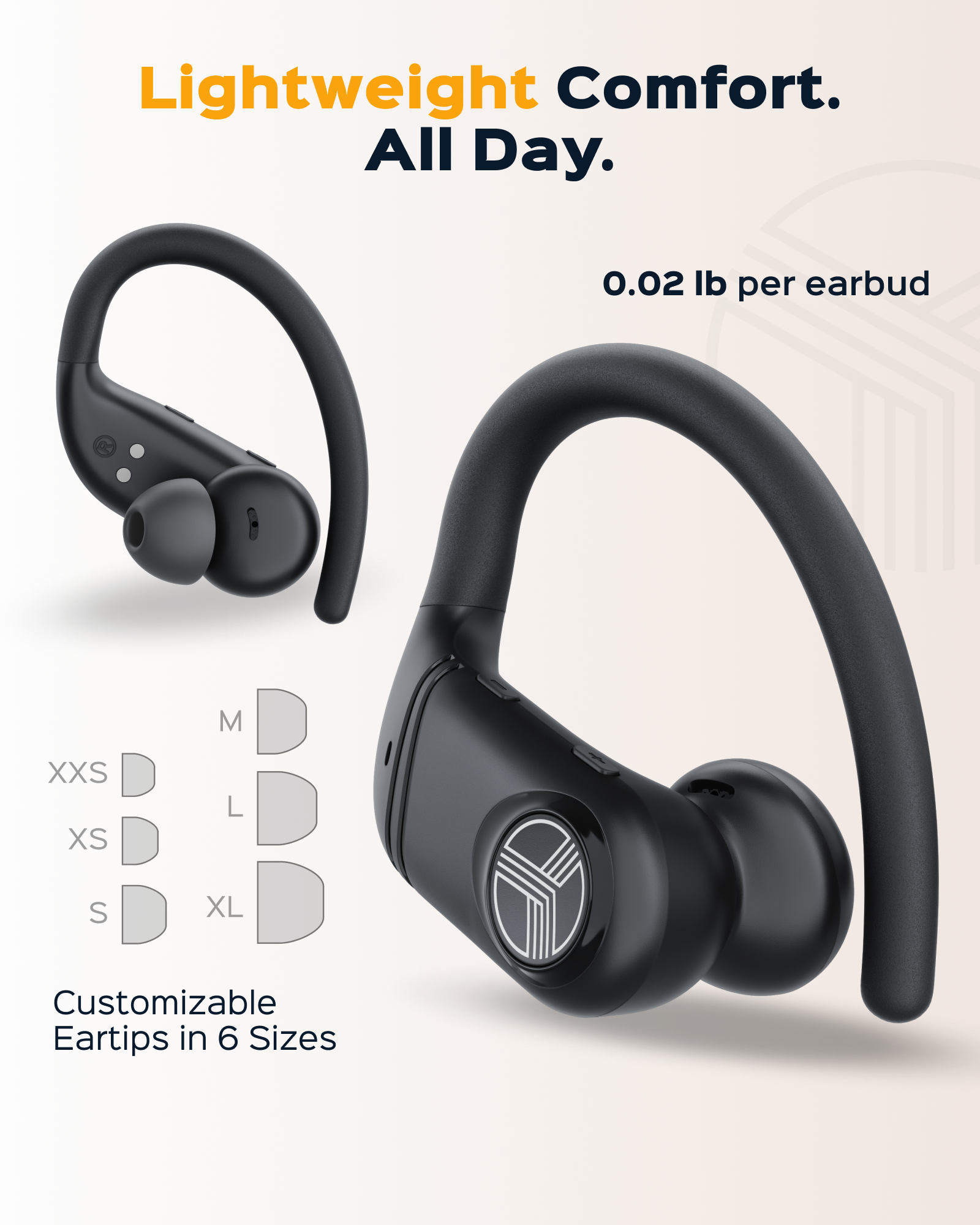 TREBLAB X4 Wireless Earbuds with Earhooks