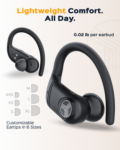TREBLAB X4 Wireless Earbuds with Earhooks