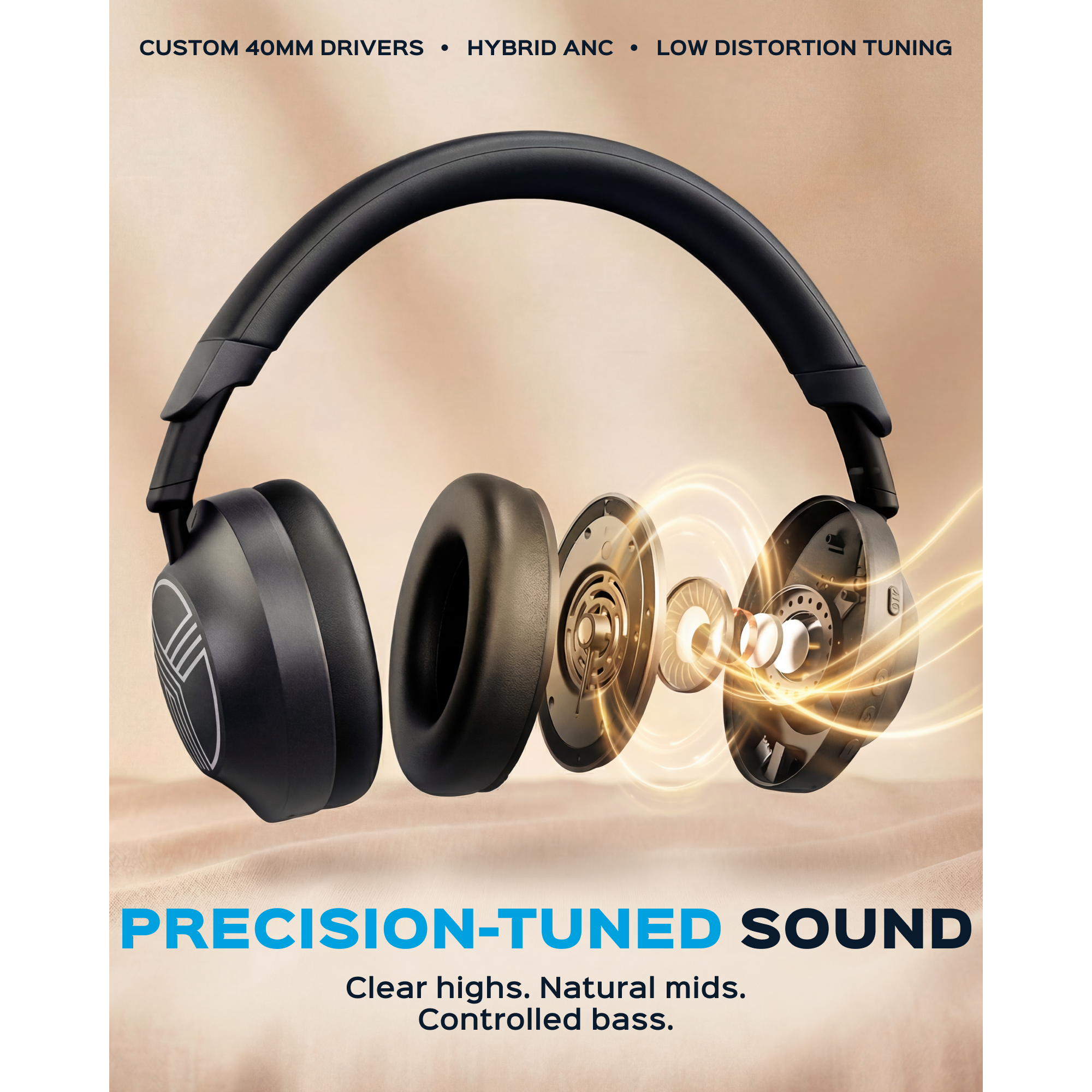 TREBLAB Z7 Pro Hybrid Active Noise Cancelling Headphones