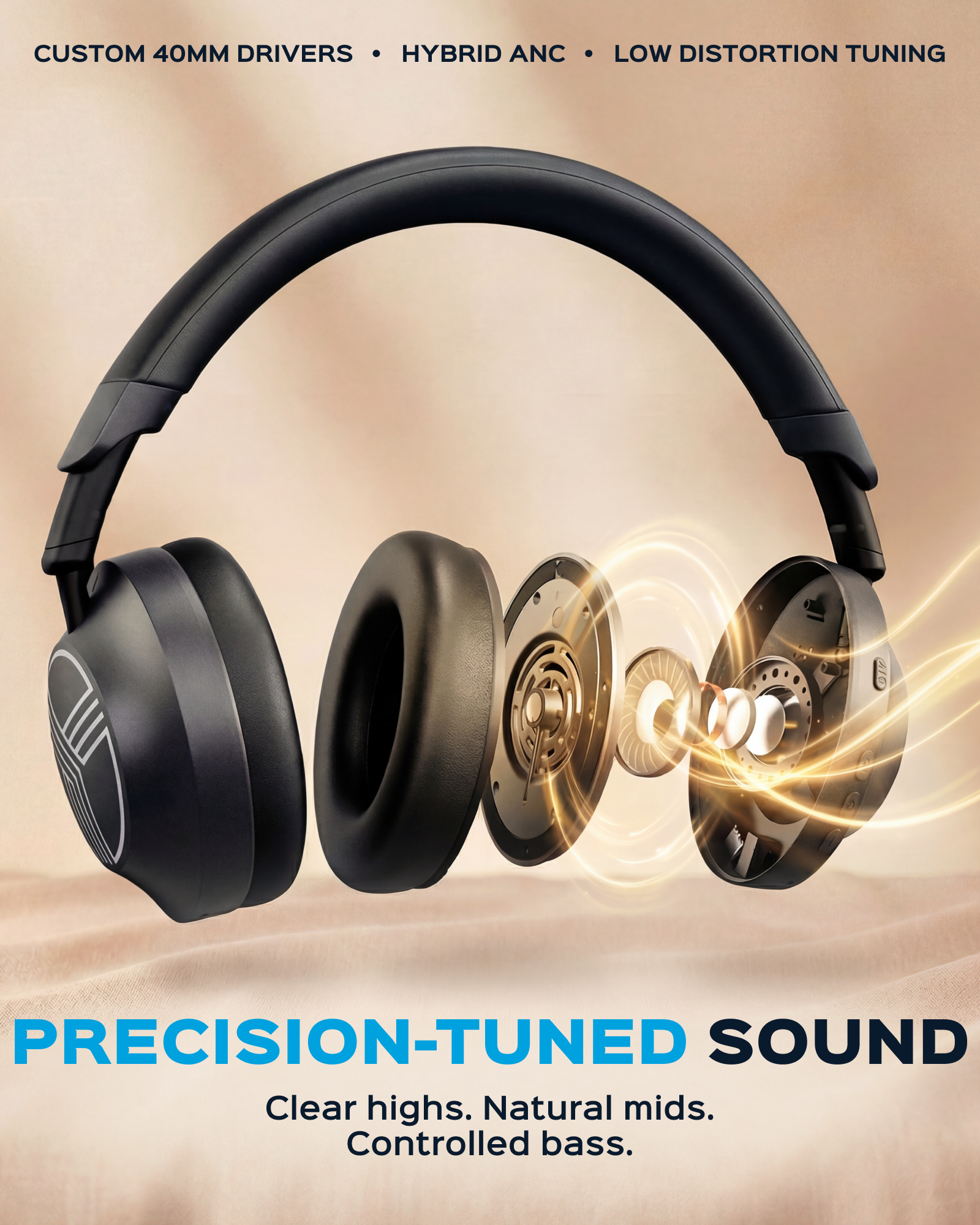 TREBLAB Z7 Pro Hybrid Active Noise Cancelling Headphones