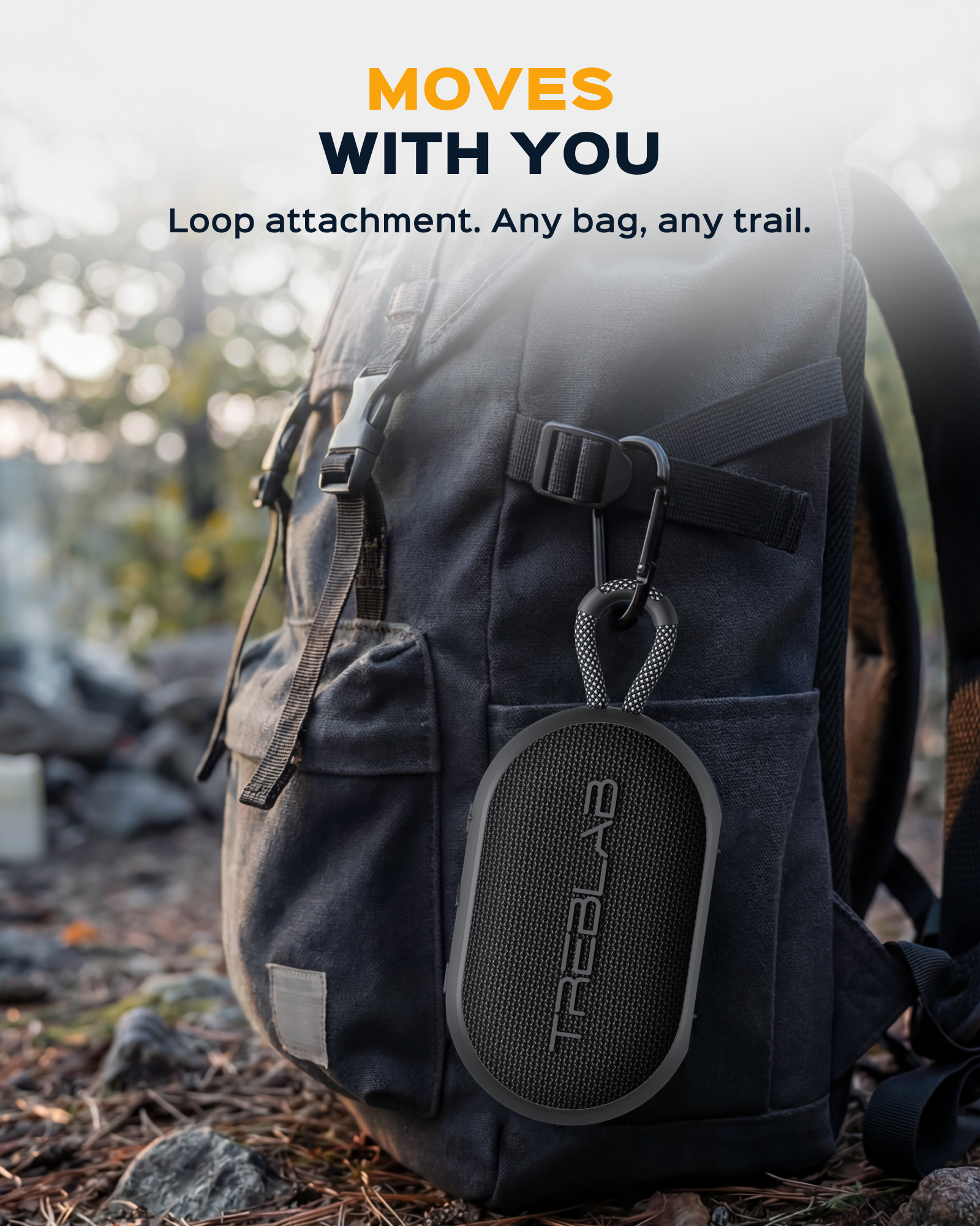 TREBLAB HD-Go Small Wireless Speaker with Clip