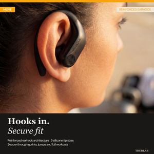 TREBLAB X3 Pro Wireless Earbuds with Earhooks