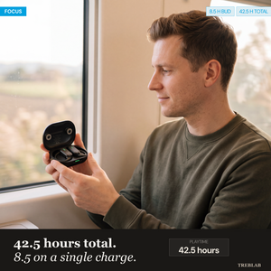 TREBLAB X-Smart Wireless Earbuds with Translation & AI Assistant | 144-language real-time translator, 4 mics, IPX5, earhook secure fit, 8.5H battery, BT 5.4, gaming mode