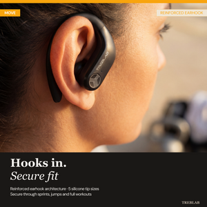 TREBLAB X3 Pro Wireless Earbuds with Earhooks