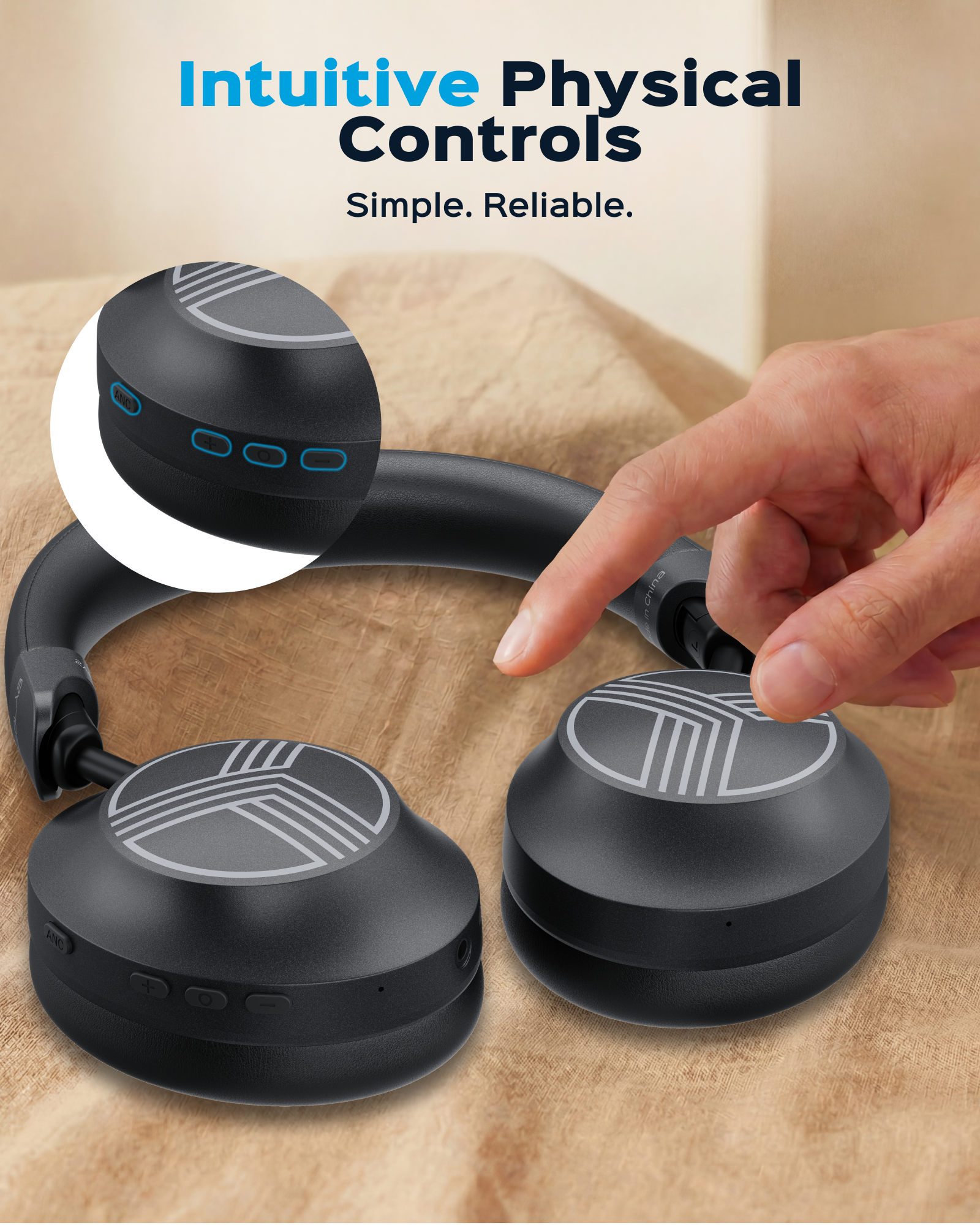 TREBLAB Z7 Pro Hybrid Active Noise Cancelling Headphones