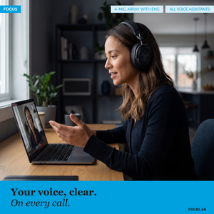 TREBLAB U5 Hybrid Active Noise Cancelling Headphones