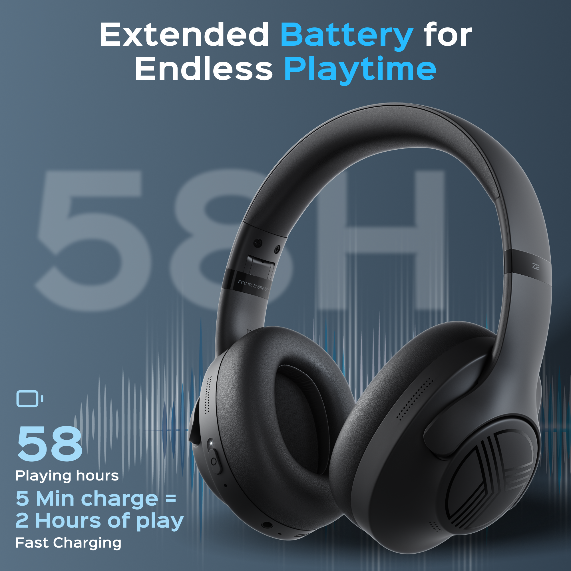 TREBLAB Z2 Active Noise Cancelling Headphones