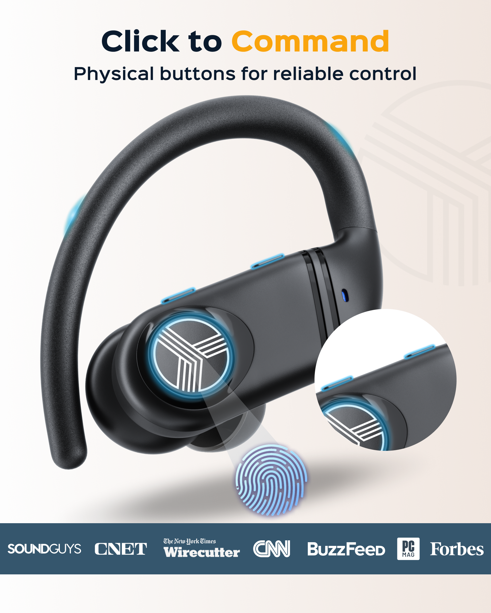 TREBLAB X4 Wireless Earbuds with Earhooks