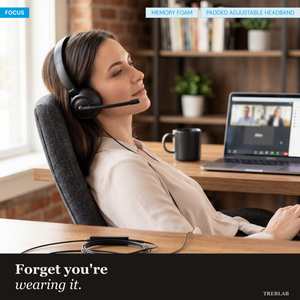 TREBLAB Wired Conference Call Headset with Microphone CW7