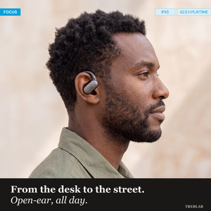 TREBLAB X-Smart Wireless Earbuds with Translation & AI Assistant | 144-language real-time translator, 4 mics, IPX5, earhook secure fit, 8.5H battery, BT 5.4, gaming mode