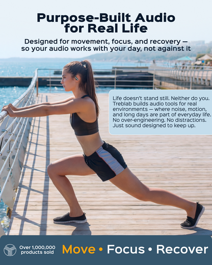 TREBLAB X3 Pro Wireless Earbuds with Earhooks